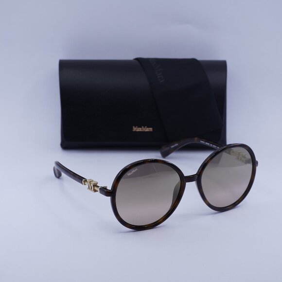 MaxMara EMME15 MM0065 52G Round Sunglasses - Havana/Brown - Picture 1 of 11